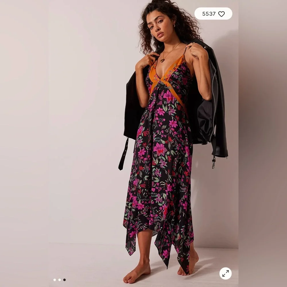 NWT Free People There She Goes Printed Maxi Slip Dress - Picture 1 of 3